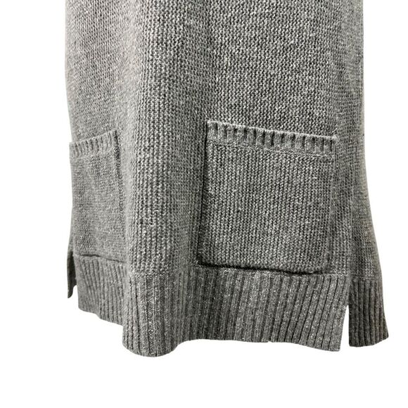 Eileen Fisher Silk Wool Blend Knit Short Sleeve Medium Tunic in Gray Sweater - Picture 6 of 12